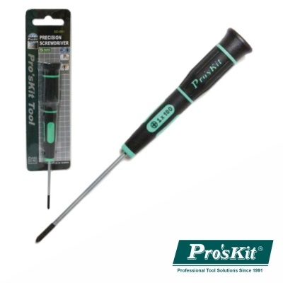 Chave de fendas de precisão Pro'sKit preta e verde com embalagem