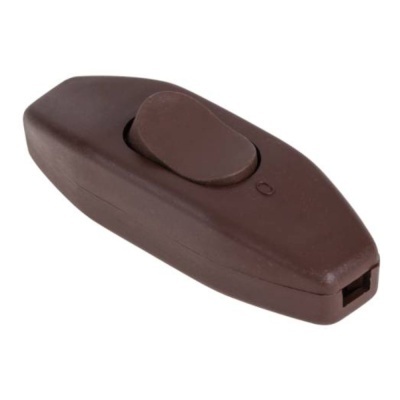 Comando em chocolate castanho oval com botão