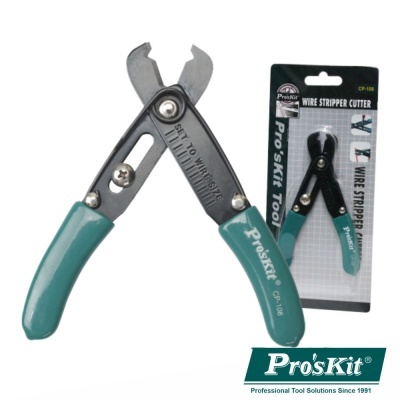 Alicate decapador de fios verde e preto com embalagem