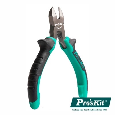 Alicate de corte diagonal Pro'sKit com cabos verdes e pretos e texto 'Pro'sKit Pro-71'