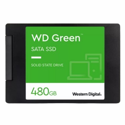 Disco SSD SATA WD Green preto com etiqueta verde e branca 480GB
