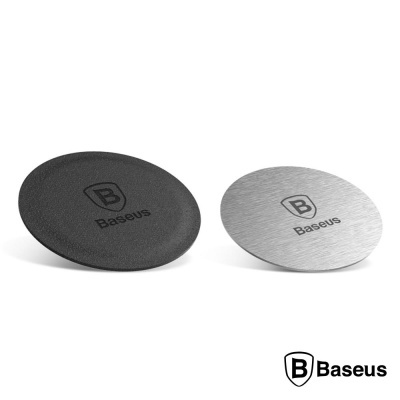 Placas magnéticas redondas Baseus preto e prateado para suporte automóvel