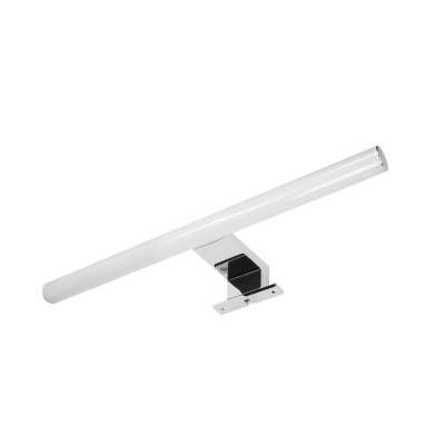 Luminária de parede branca com suporte metálico cromado