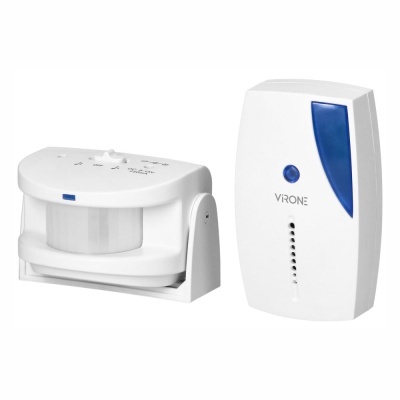 Sistema de alarme sem fios Virone com sensor e emissor branco e azul