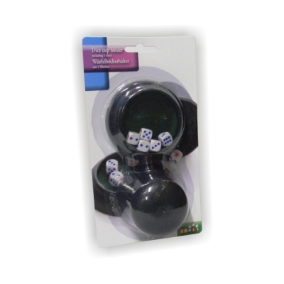 Suporte para dados preto com dados dentro em embalagem de cartão