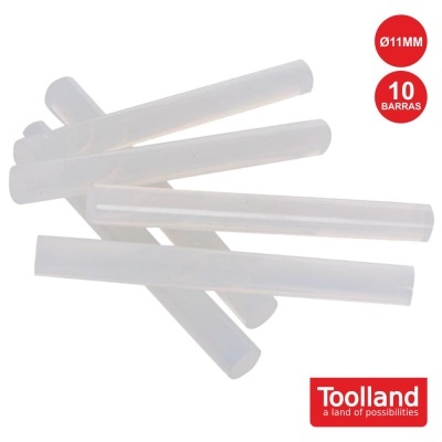 barras transparentes cilíndricas de 11 mm, 10 unidades, marca Toolland