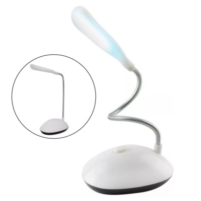 Candeeiro de mesa LED branco com braço flexível