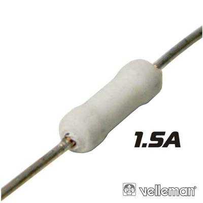 Resistor branco cilíndrico com terminais metálicos