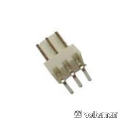 Conector elétrico de 3 pinos branco com contactos metálicos