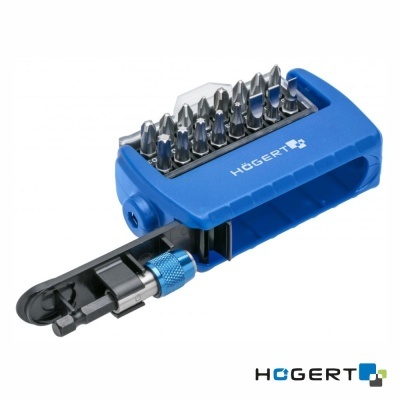 Conjunto de bits Högert com base azul e bits metálicos