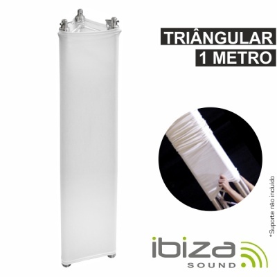 Painel acústico triangular branco de 1 metro com logo Ibiza Sound