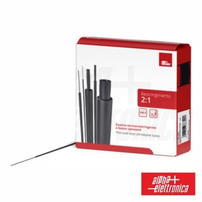 Embalagem de tubos termorretráteis com texto e tubo preto