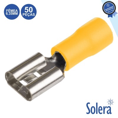 Conector elétrico amarelo com isolamento da marca Solera