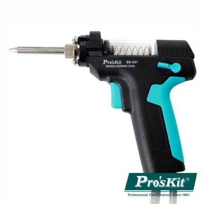 Arma de dessoldar Pro'sKit SS-331 preta e azul com ponta metálica