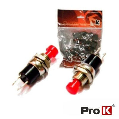 Botão elétrico ProK vermelho e preto com saco de componentes