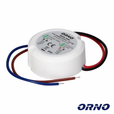 Transformador LED redondo branco com fios coloridos da ORNO