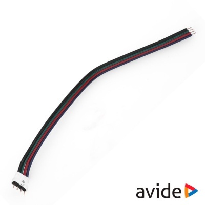 Cabo plano tricolor com conector branco e logotipo avide