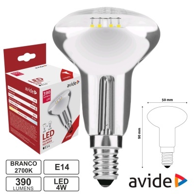 Lâmpada LED E14 4W branca 2700K 390 lumens com embalagem