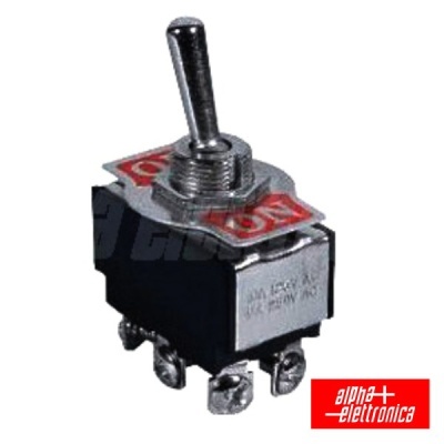 Chave seletora interruptor com alavanca metálica e corpo preto