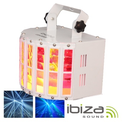 Luz de discoteca Ibiza Sound com painéis coloridos e estrutura branca