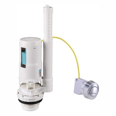 Mecanismo para autoclismo branco com haste e peça circular metálica