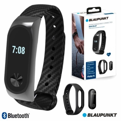 Relógio inteligente conectado Blaupunkt com pulseira preta e visor digital