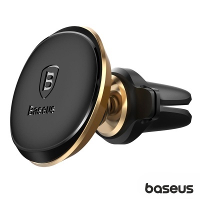 Suporte magnético para telemóvel Baseus preto e dourado para carro