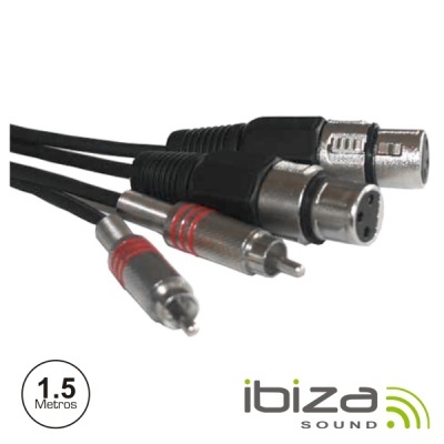 Conjunto de cabos de áudio com conectores RCA e XLR