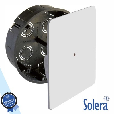 Interruptor branco quadrado com corpo preto da Solera