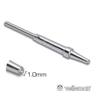 Ferramenta metálica de precisão com ponta de 1.0mm, cor prata, com logótipo Velleman