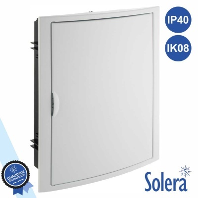 Quadro elétrico branco Solera com porta e certificações IP40 e IK08