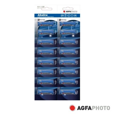 Pacote com 20 pilhas alcalinas AA LR6 da AGFAPHOTO em embalagem azul