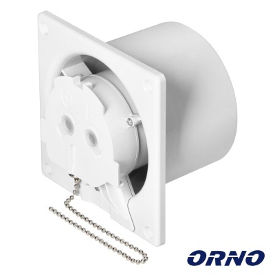 Aparelho de ventilação branco com correntinha metálica