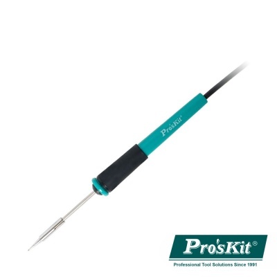 Ferro de soldar Pro'sKit com cabo verde e preto e ponta metálica fina