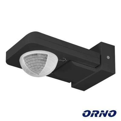 Sensor de movimento de parede preto ORNO com lente semicircular branca