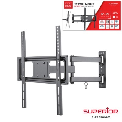 Suporte de parede articulado para TV 32-55 polegadas Superior Electronics