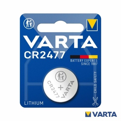Bateria VARTA CR2477 com embalagem azul e texto branco