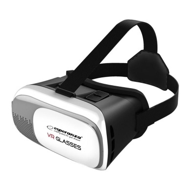 Óculos de realidade virtual Esperanza VR Glasses preto e branco com cinta ajustável