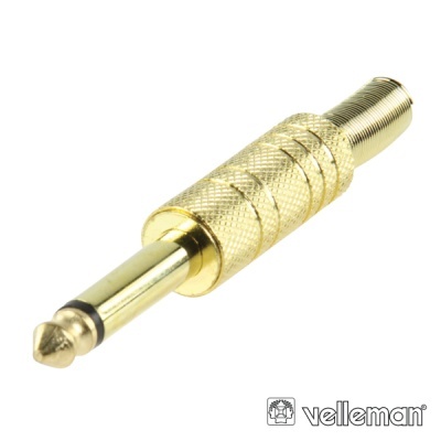 Conector áudio jack 6,35 mm dourado metal