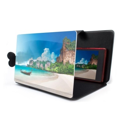 Suporte de ecrã para smartphone com imagem de praia e falésias