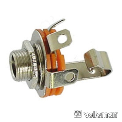 Conector jack metálico com isolamento laranja