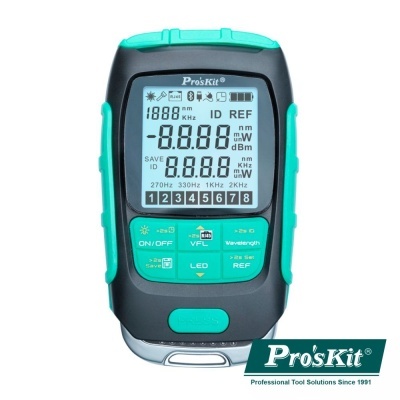 Multímetro digital Pro'sKit preto e verde com ecrã LCD e botões funcionais