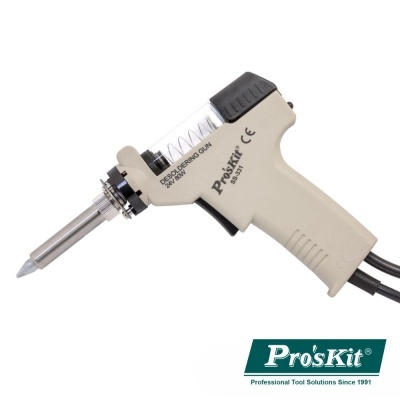 Pistola de dessoldar Pro'sKit DS-161N com corpo bege e ponteira metálica