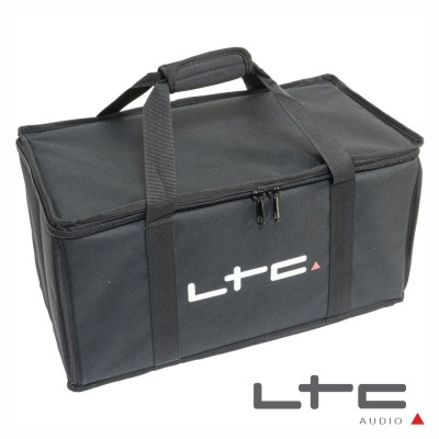 Bolsa preta de transporte com alças e logo LTC