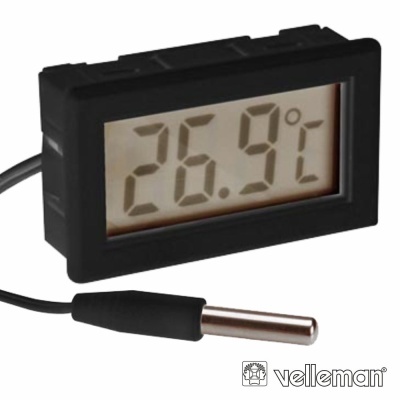 Termómetro digital com ecrã LCD e sensor metálico