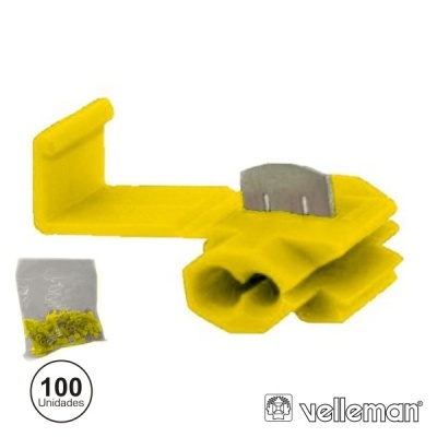 Conector elétrico amarelo Velleman com embalagem de 100 unidades