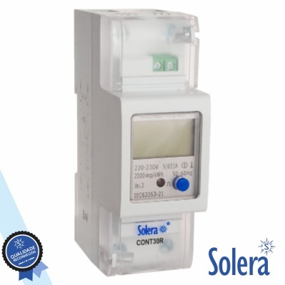 Contador elétrico digital Solera CONT30R branco com visor e botão azul