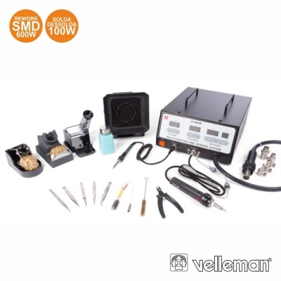 Kit de soldadura Velleman LK-1200 com acessórios e estação de solda