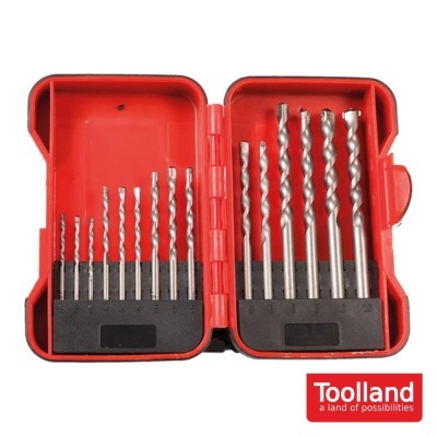 Conjunto de brocas metálicas em estojo vermelho com interior preto