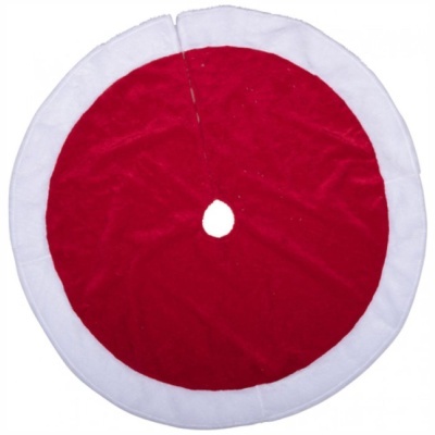 Saia de árvore de Natal vermelha e branca em tecido